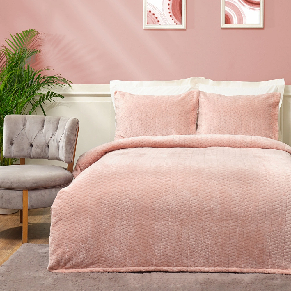 Karaca Home Rosie Pudra Çift Kişilik Wellsoft Yatak Örtüsü  görseli 2