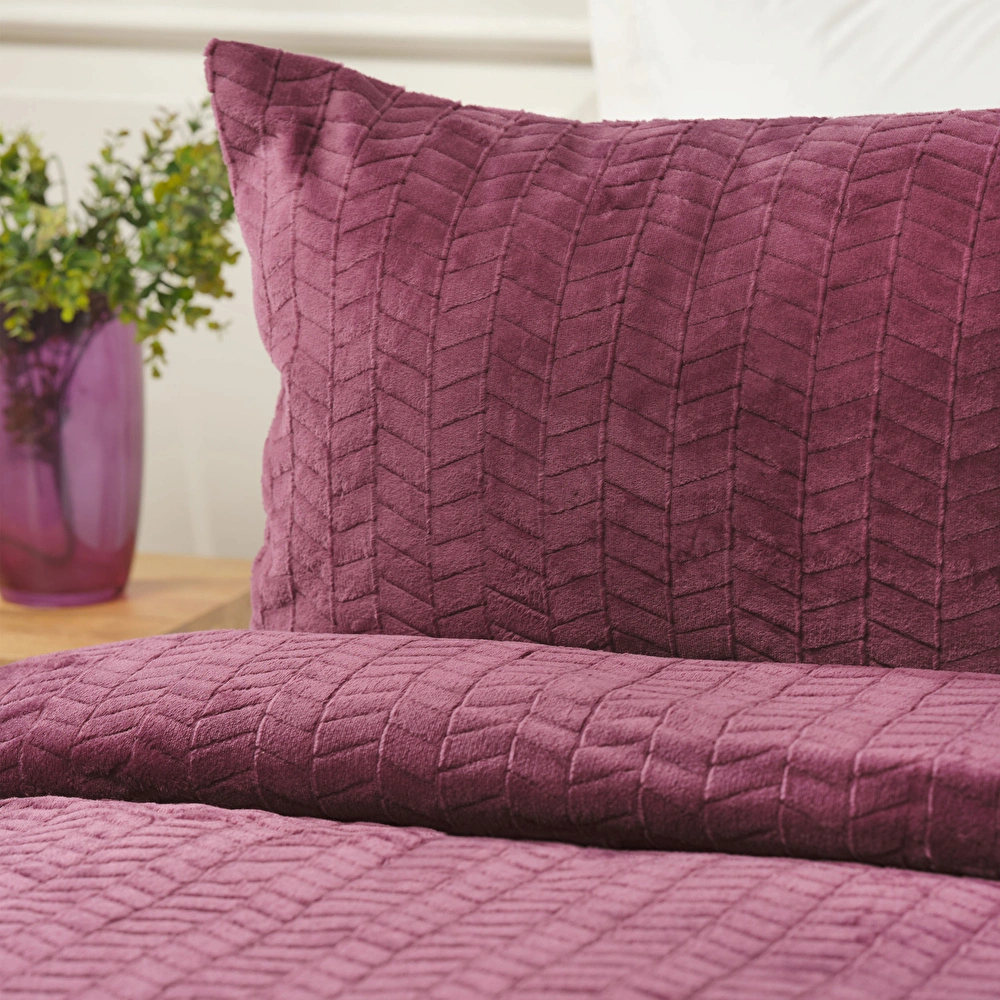 Karaca Home Rosie Mürdüm Çift Kişilik Wellsoft Yatak Örtüsü  görseli 3