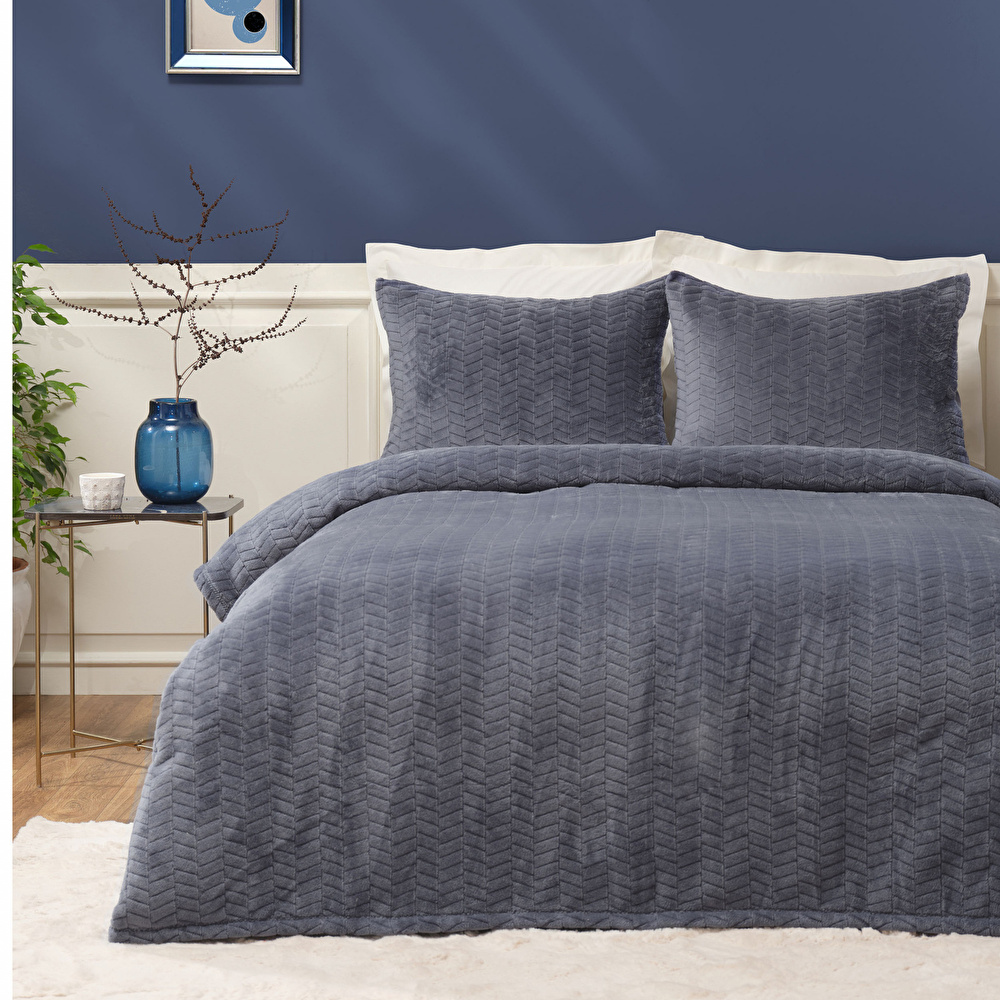 Karaca Home İndigo Çift Kişilik Wellsoft Yatak Örtüsü  görseli 2