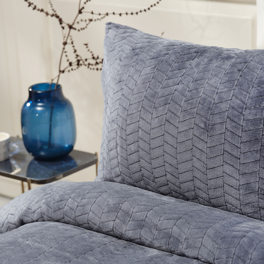 Karaca Home İndigo Çift Kişilik Wellsoft Yatak Örtüsü  görseli 3