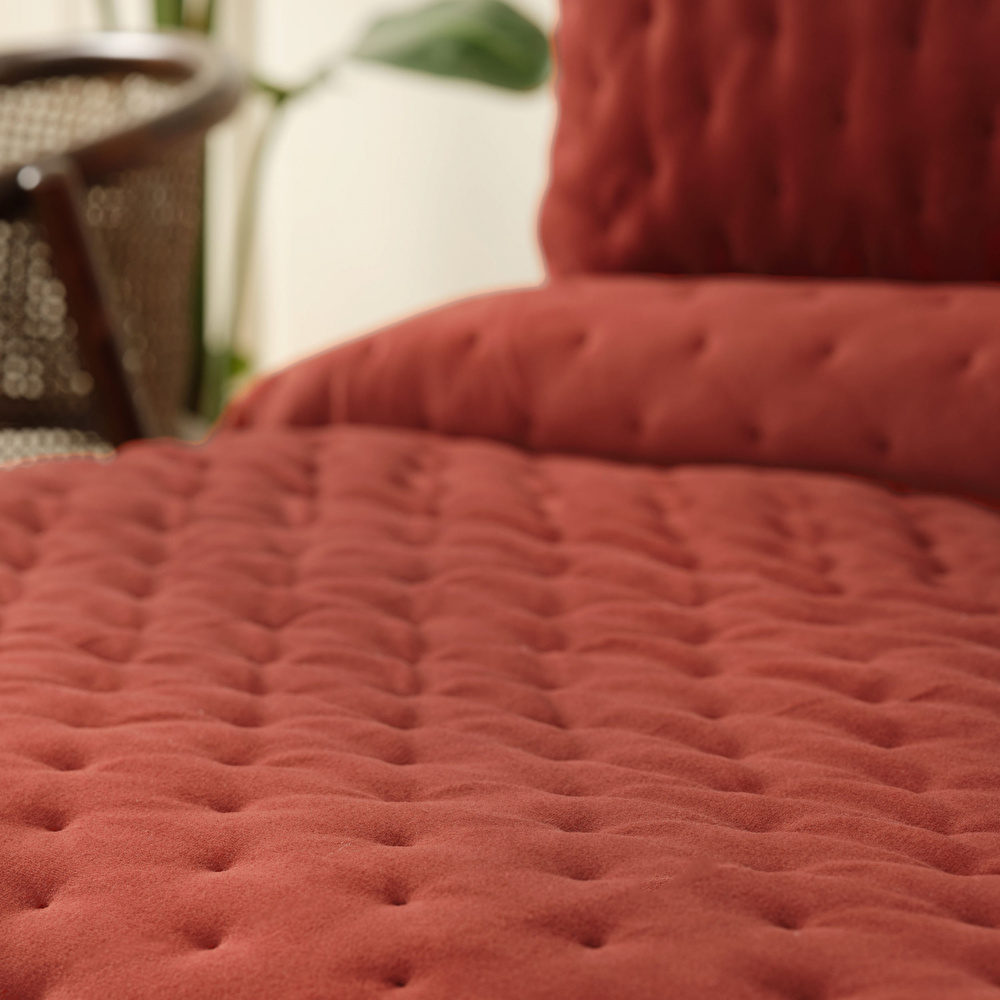 Karaca Home Tiana Terracotta Çift Kişilik Chester Yatak Örtüsü görseli 3