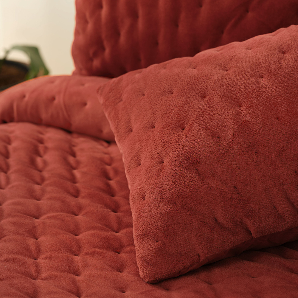 Karaca Home Tiana Terracotta Çift Kişilik Chester Yatak Örtüsü görseli 4