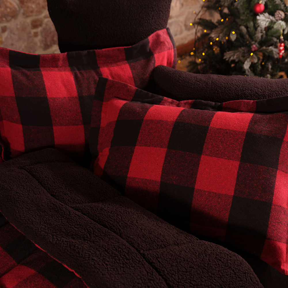 Karaca Home Mountain Kırmızı-Siyah Çift Kişilik Cozy Comfort görseli 2