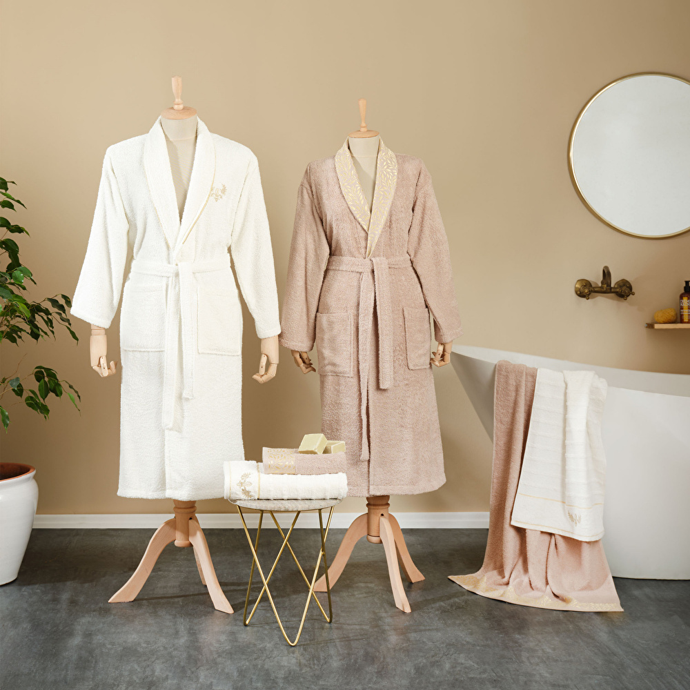Karaca Home Arbel Flos Offwhite-Gri 6 Parça Aile Banyo Seti görseli 1