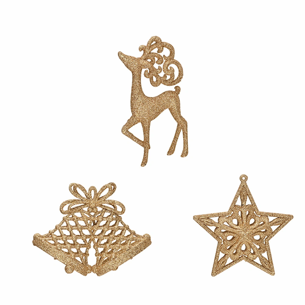 Karaca Home New Year Yılbaşı Glitter 3 Parça Ağaç Süsü Seti  görseli 5