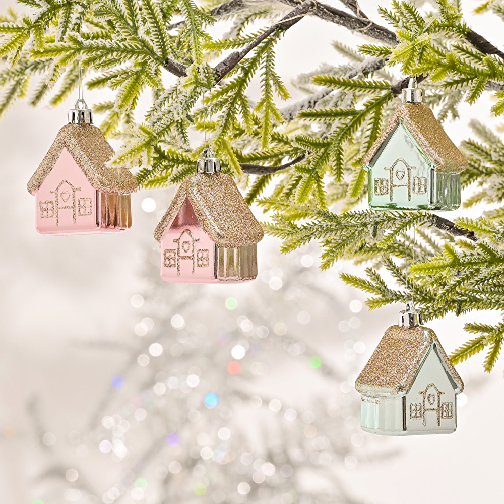 Karaca Home New Year Yılbaşı 4 Parça Ağaç Süsü Seti  görseli 1