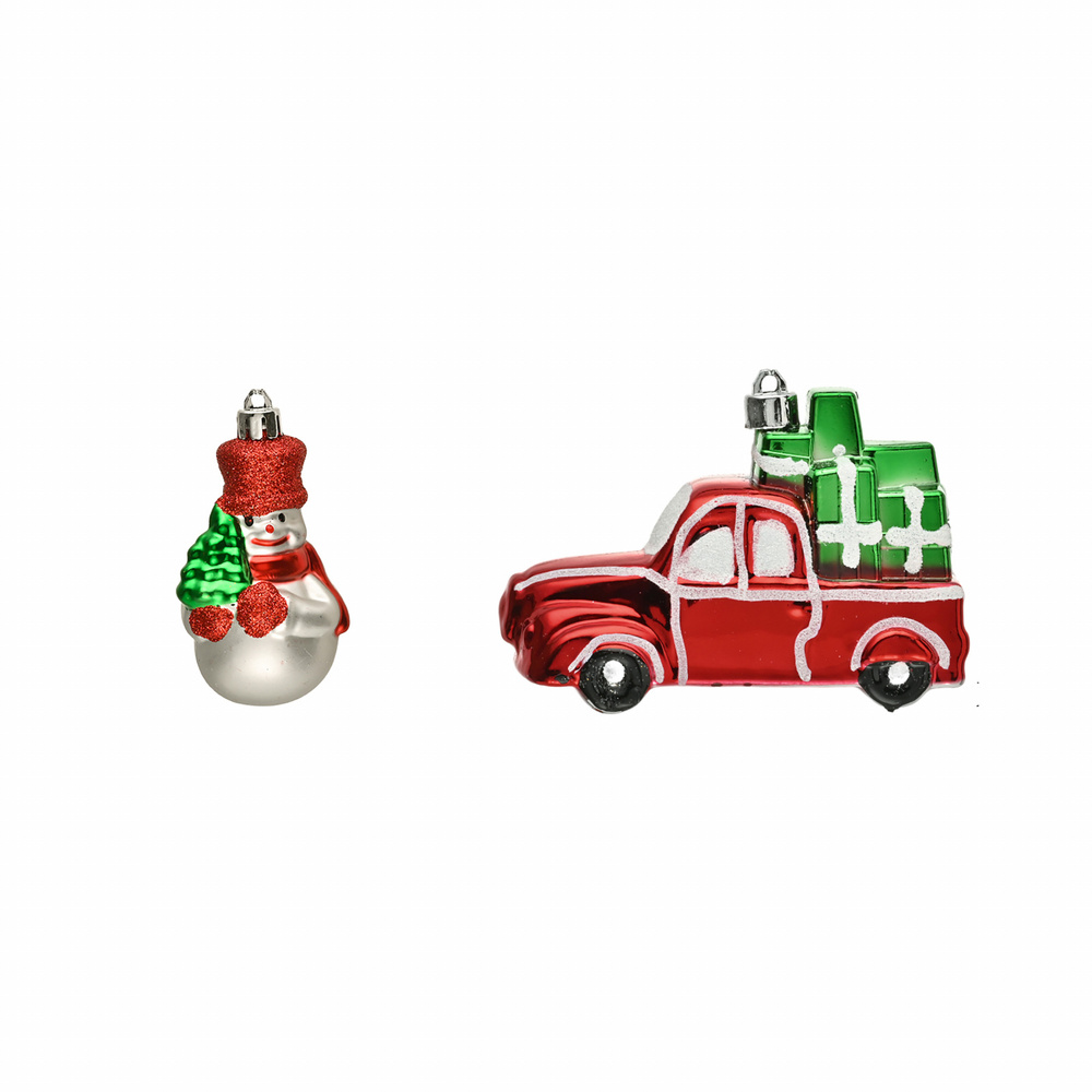 Karaca Home Gift Truck & Snowman 2 Parça Ağaç Süsü Seti görseli 1