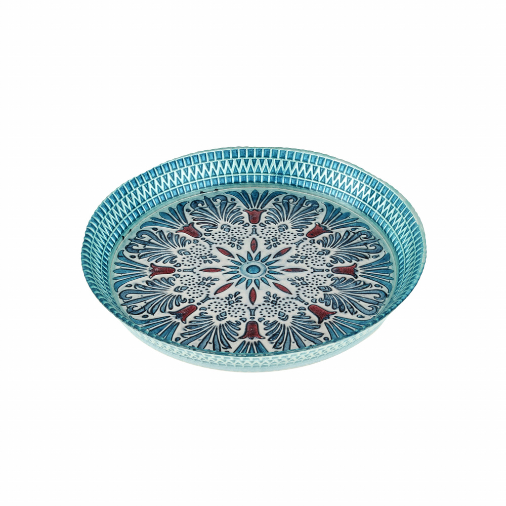 Karaca Home Anatoly Dekoratif Tepsi 32 cm Mavi görseli 1