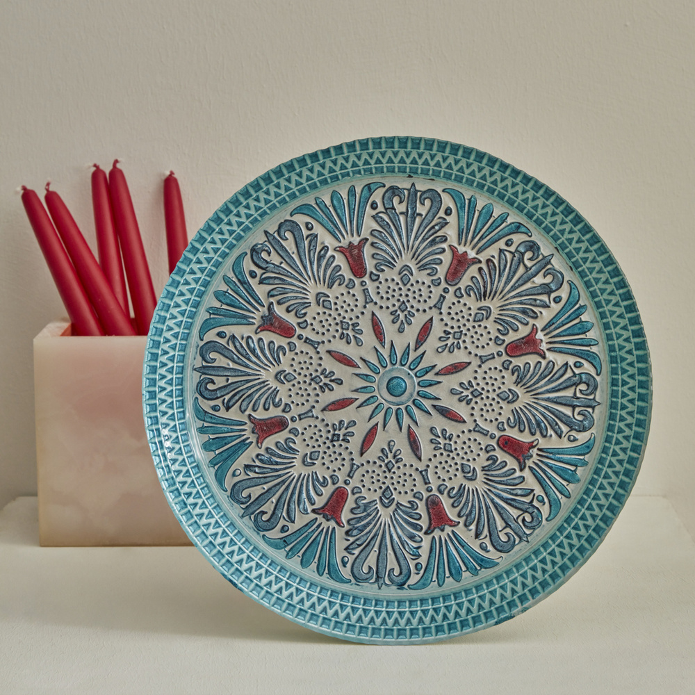 Karaca Home Anatoly Dekoratif Tepsi 32 cm Mavi görseli 2
