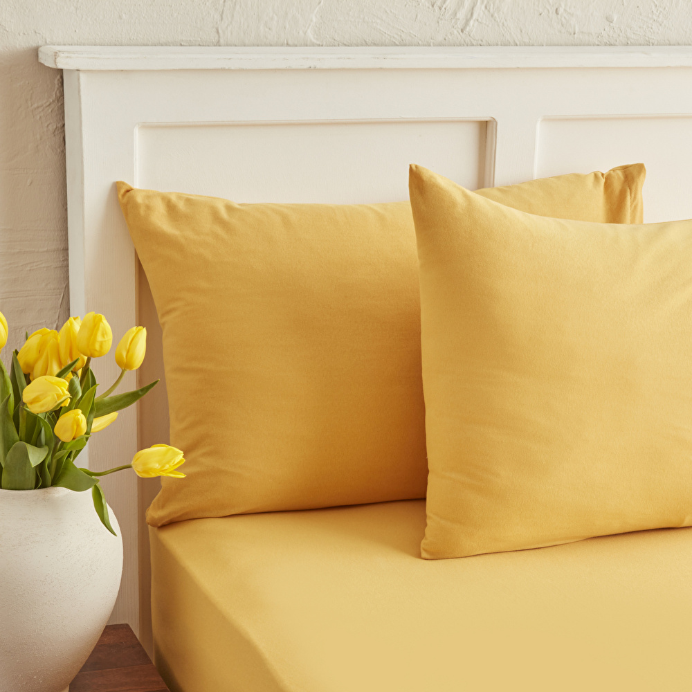Karaca Home Motto 2'li Yastık Kılıfı 50x70 cm Hardal görseli 1
