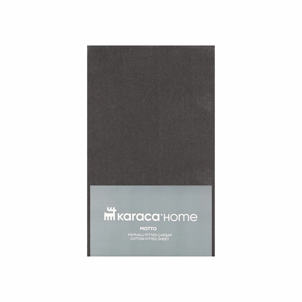 Karaca Home Motto Penye Fitted Çift Kişilik Çarşaf 160x200+30 cm Antrasit görseli 2