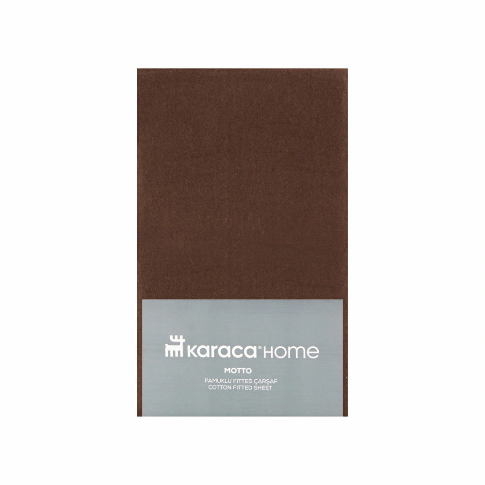 Karaca Home Motto Penye Fitted Çift Kişilik Çarşaf 160x200+30 cm Kahve görseli 2