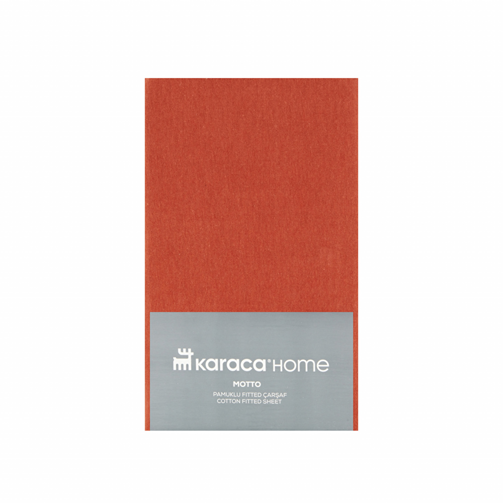 Karaca Home Motto Penye Tek Kişilik Fitted Çarşaf 100x200+30 cm Turuncu görseli 2
