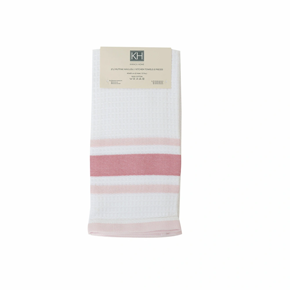 Karaca Home Swiss Pudra %100 Pamuk Mutfak Havlusu 2'li 60x40 cm görseli 1