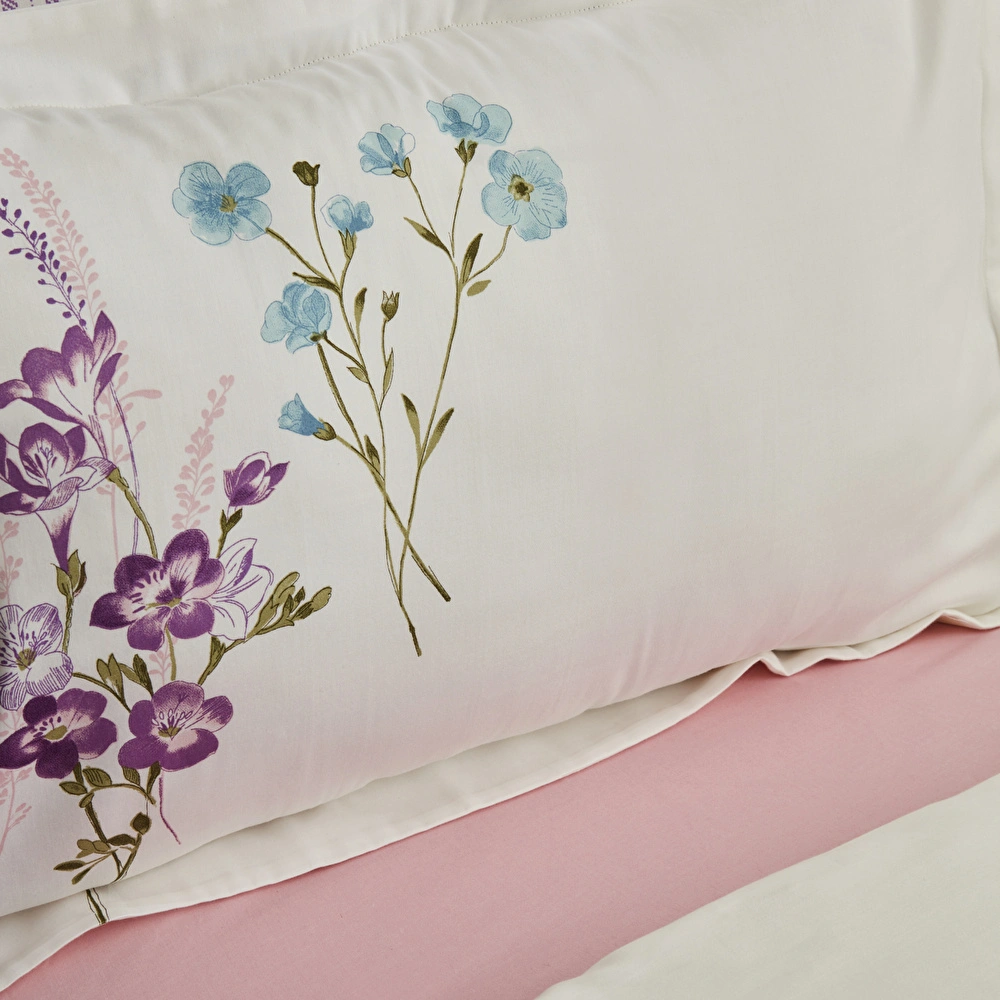 Karaca Home Loris Lila Çift Kişilik %100 Pamuk-Saten Nevresim Takımı görseli 2