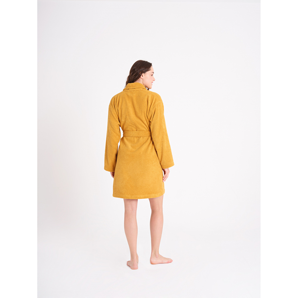 Karaca Home Barcelona Hardal Slim %100 Pamuk Bornoz S/M görseli 4