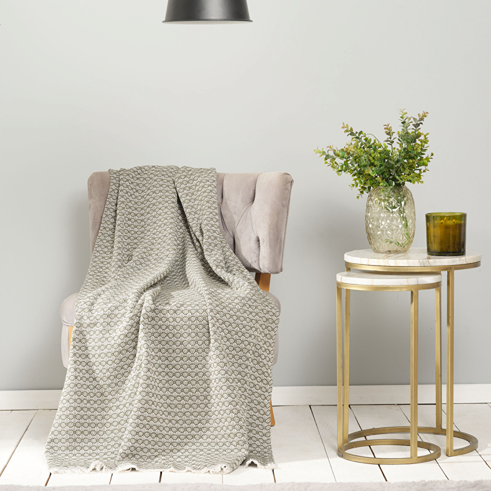 Karaca Home Bety Haki Throw 130 cm x 170 cm görseli 1
