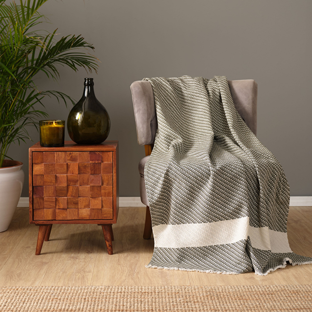 Karaca Home Wilma Haki Throw Batanniye 130x170 cm görseli 1