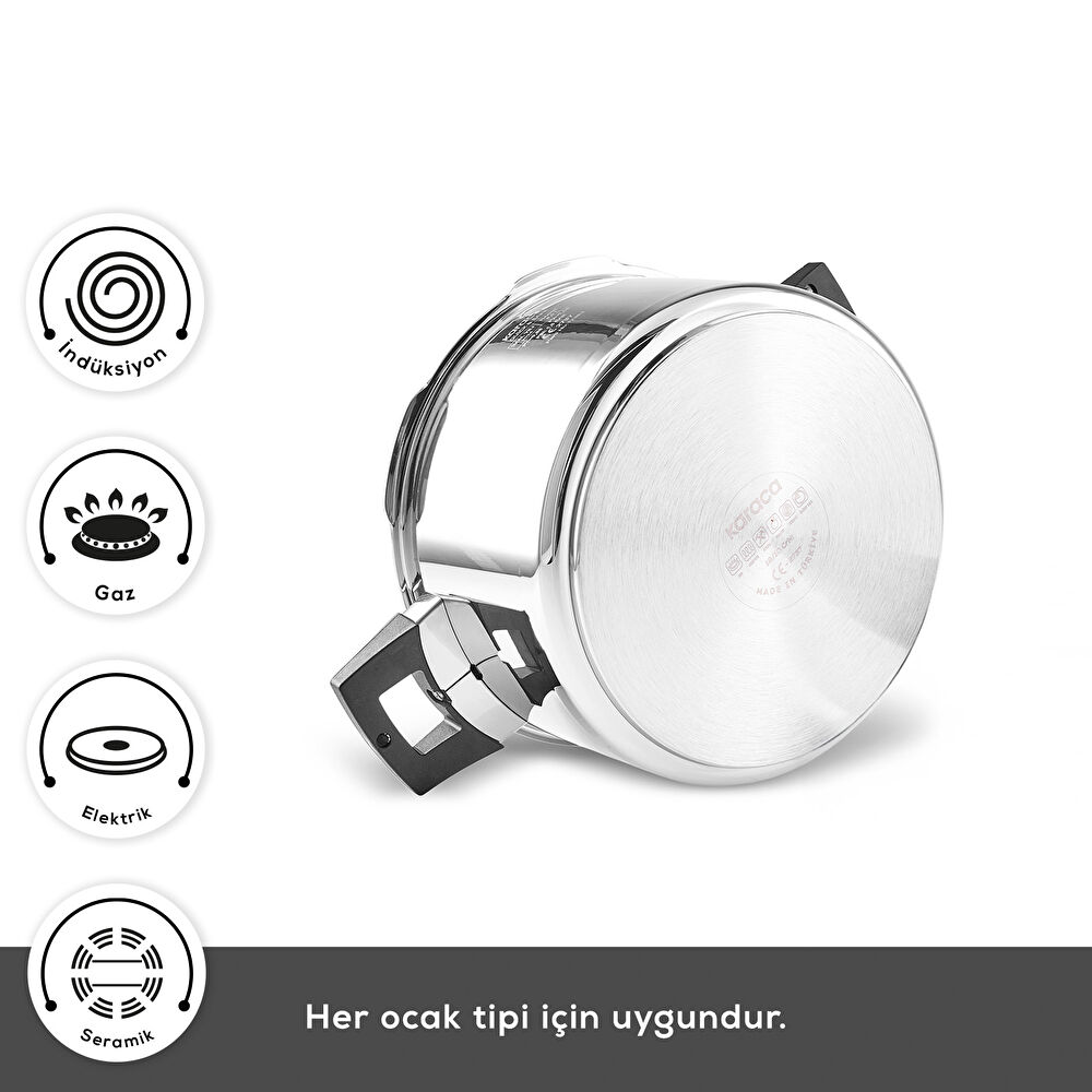 Karaca Quick and Safe İndüksiyon Tabanlı Düdüklü Tencere Seti 4+6 Lt thumbnail 3