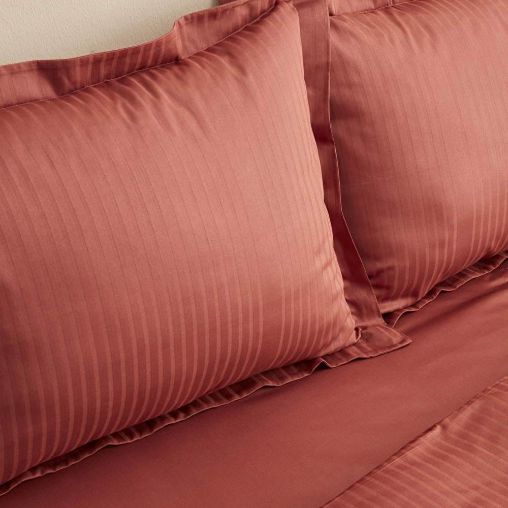 Karaca Home Uniq %100 Pamuk Tek Kişilik Saten Nevresim Takımı Terracota görseli 2