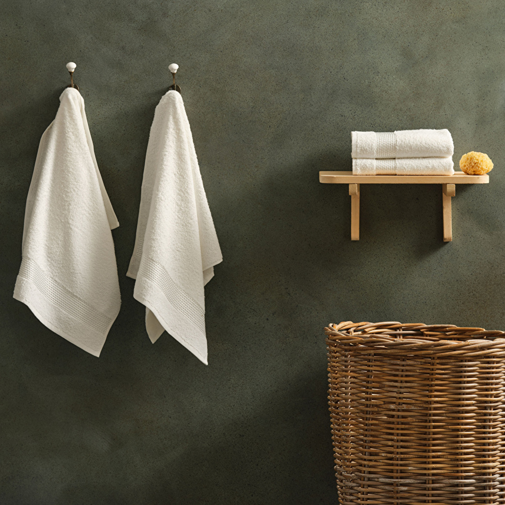 Karaca Home 4 lü Yüz Havlu Seti 50x90 cm Off White  görseli 1