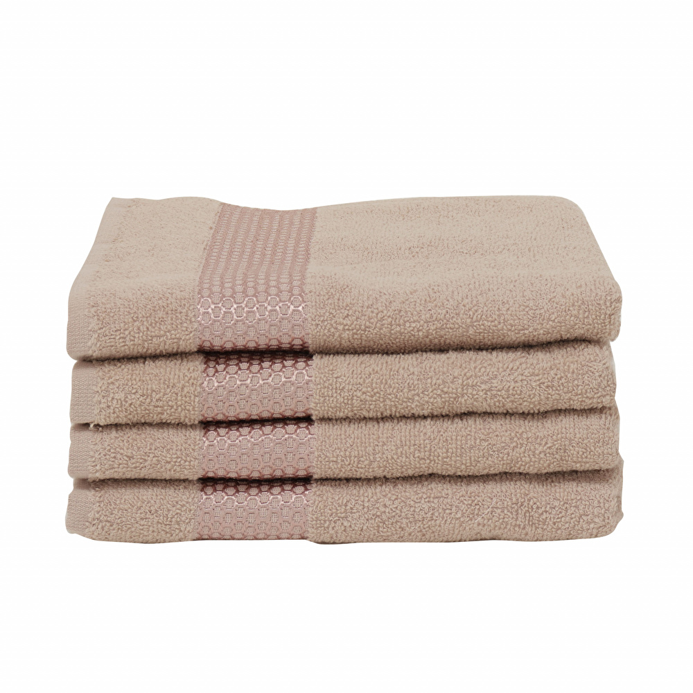 Karaca Home Honey 4'lü Yüz Havlusu Setİ 50x90 cm Bej  görseli 2