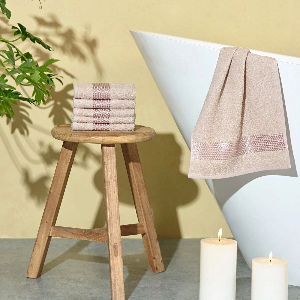 Karaca Home Honey %100 Pamuk 6'lı El Havlusu Seti 30x50 cm Bej  görseli 1