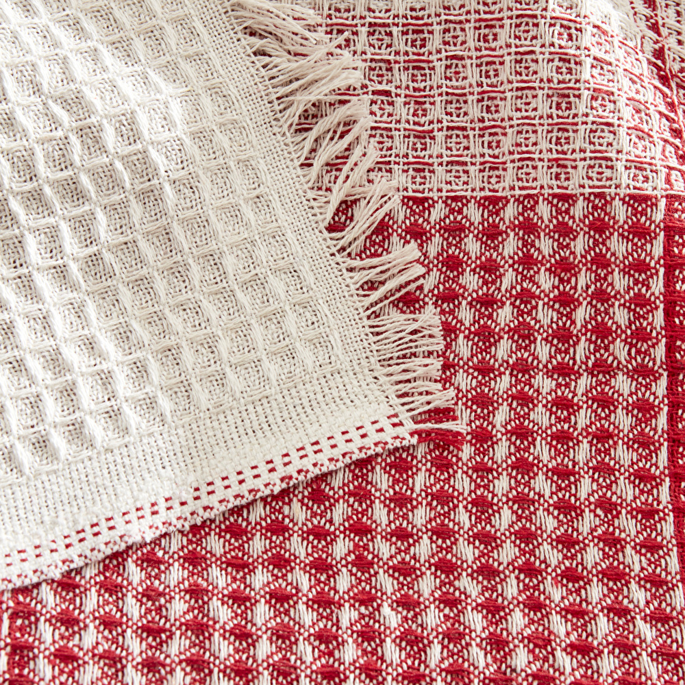 Karaca Home Flow Ekose Tek Kişilik Waffle Pike 160x230 cm Kırmızı görseli 8
