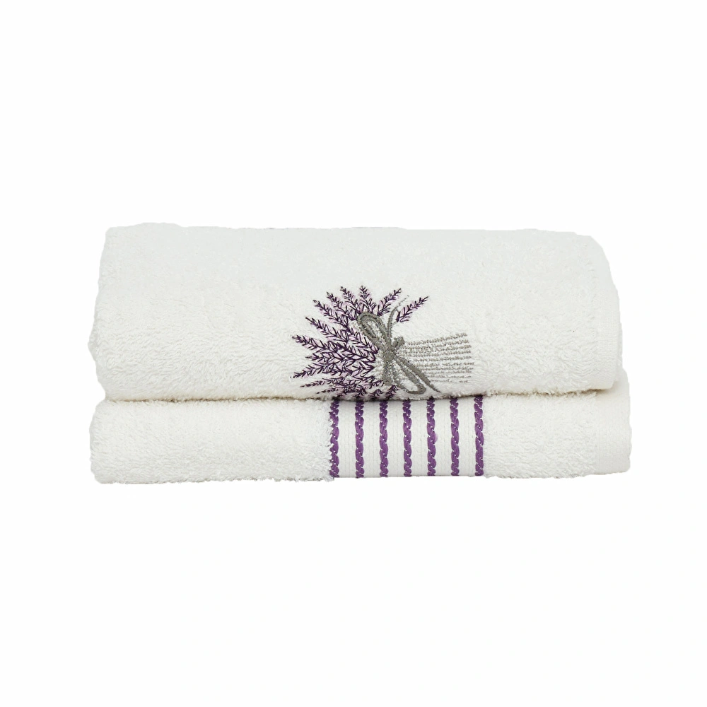 Karaca Home Lavender %100 Pamuk 2'li Yüz Havlusu Seti 50x90 cm görseli 2