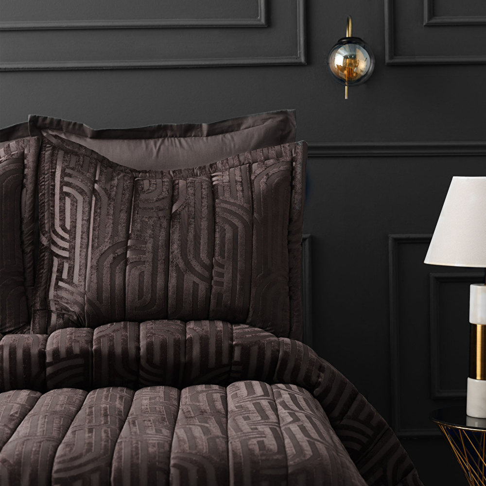 Karaca Home Alba Deco Antrasit 6 Parça Private Çift Kişilik Comfort Set görseli 4
