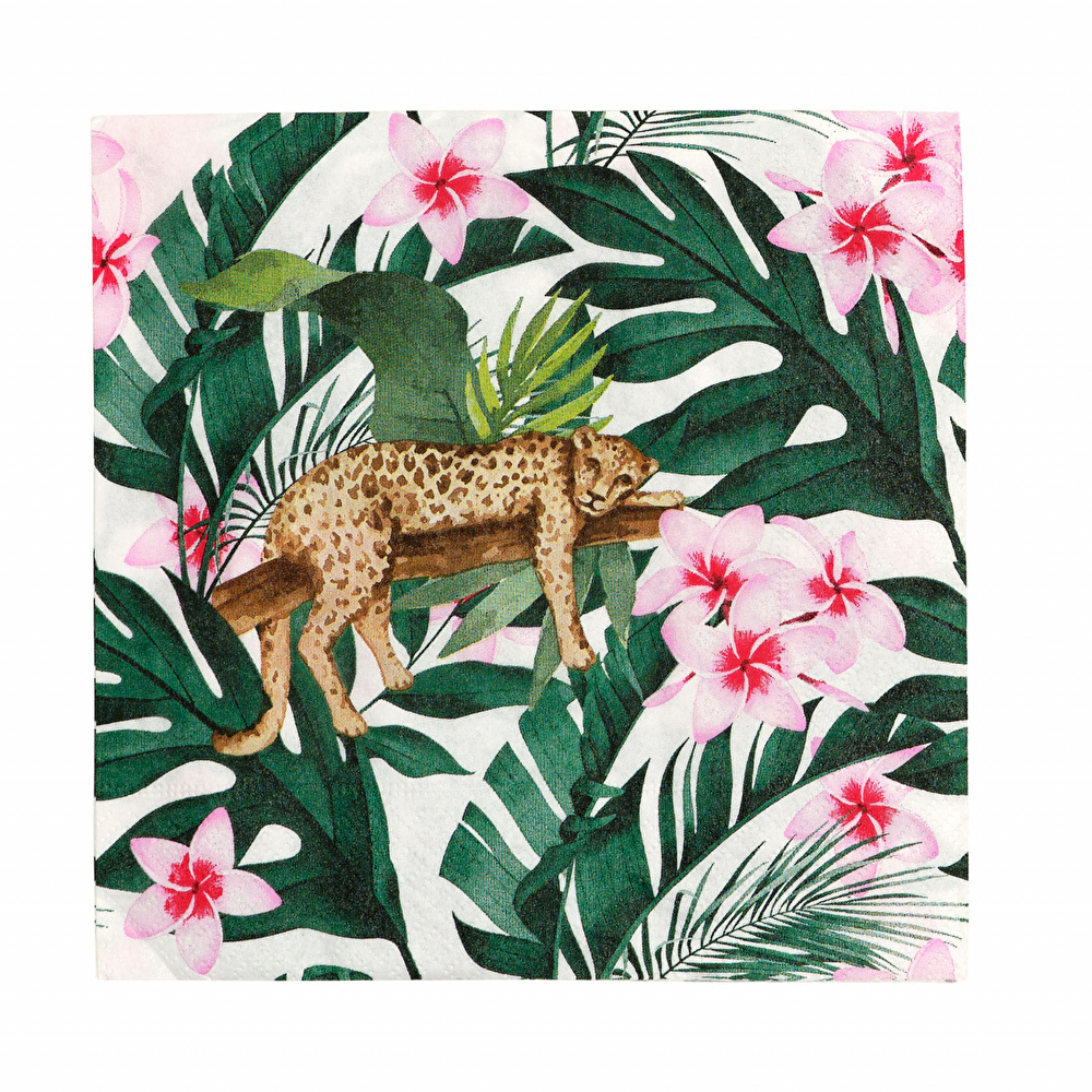 Karaca Home Leopar Kağıt Peçete 20'li 33x33 cm görseli 1