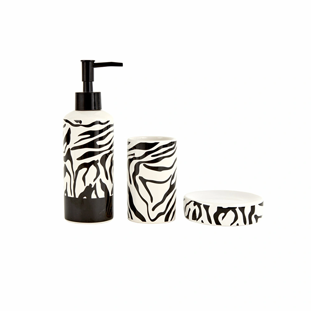 Karaca Home Wild 3 Parça Banyo Seti Zebra görseli 1