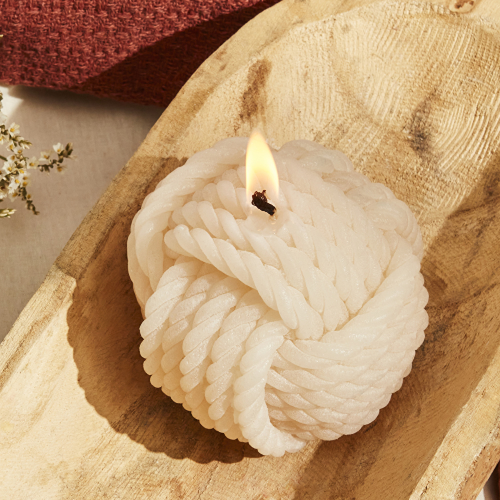 Karaca Home Rope Mum 8 cm Krem görseli 1