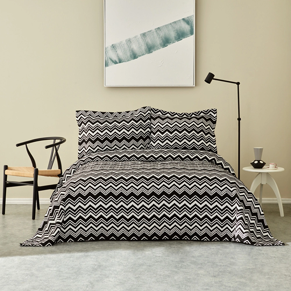 Karaca Home Wave Yatak Örtüsü Çift Kişilik Black  görseli 1