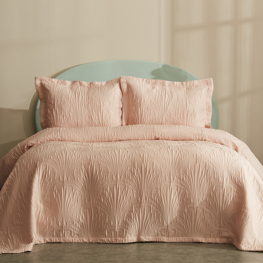 Karaca Home Sunset Çift Kişilik Yatak Örtüsü Somon görseli 1
