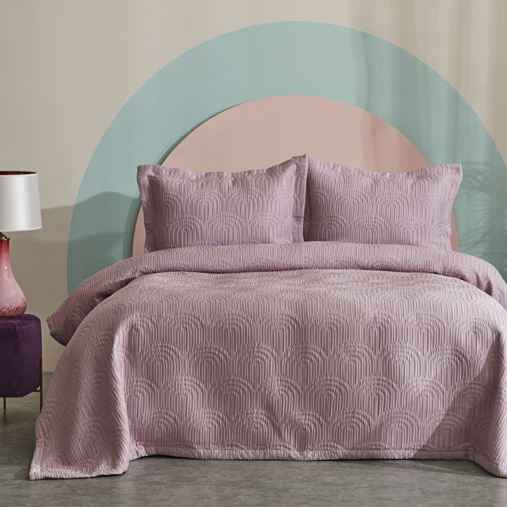 Karaca Home Midnight Çift Kişilik Yatak Örtüsü Lila  görseli 1