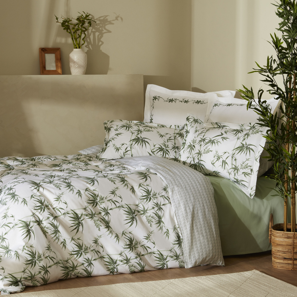 Karaca Home Doğasever Grove Bambu %100 Pamuk Çift Kişilik Nevresim Takımı Yeşil  görseli 4