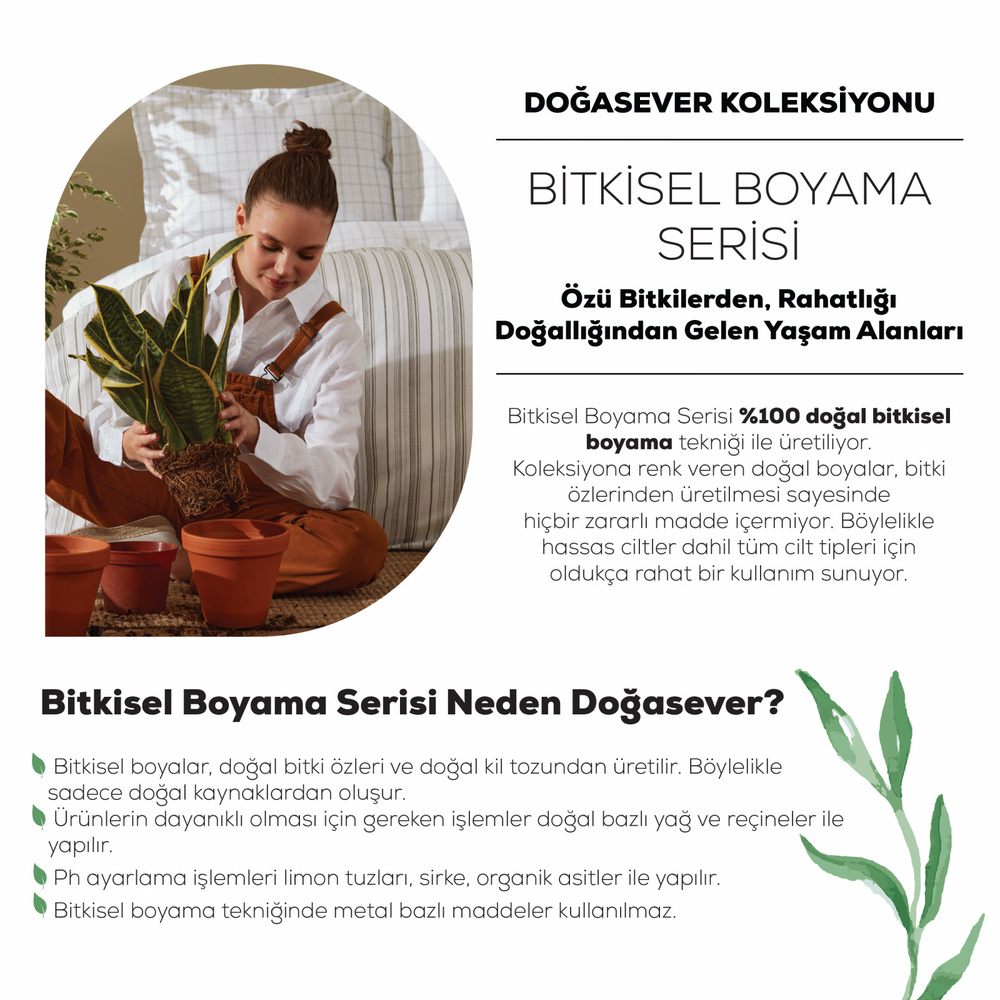 Karaca Home Doğasever Doğadan Renkler Çift Kişilik Nevresim Takımı Sarı görseli 6