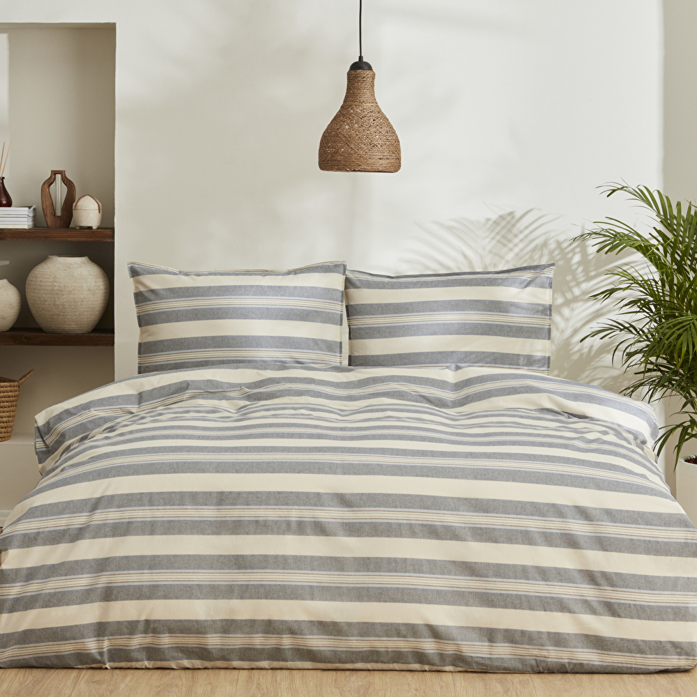 Karaca Home Desert Tek Kişilik %100 Pamuk Nevresim Takımı Mavi görseli 1