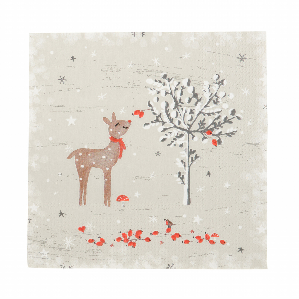 Karaca Home New Year Sniffing Deer 20'li Kağıt Peçete görseli 1