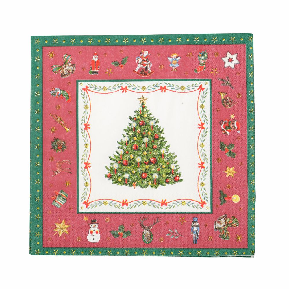 Karaca Home New Year Evergreen Red 20'li Kağıt Peçete görseli 1