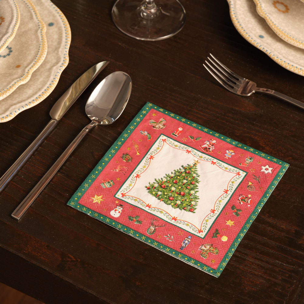 Karaca Home New Year Evergreen Red 20'li Kağıt Peçete görseli 2