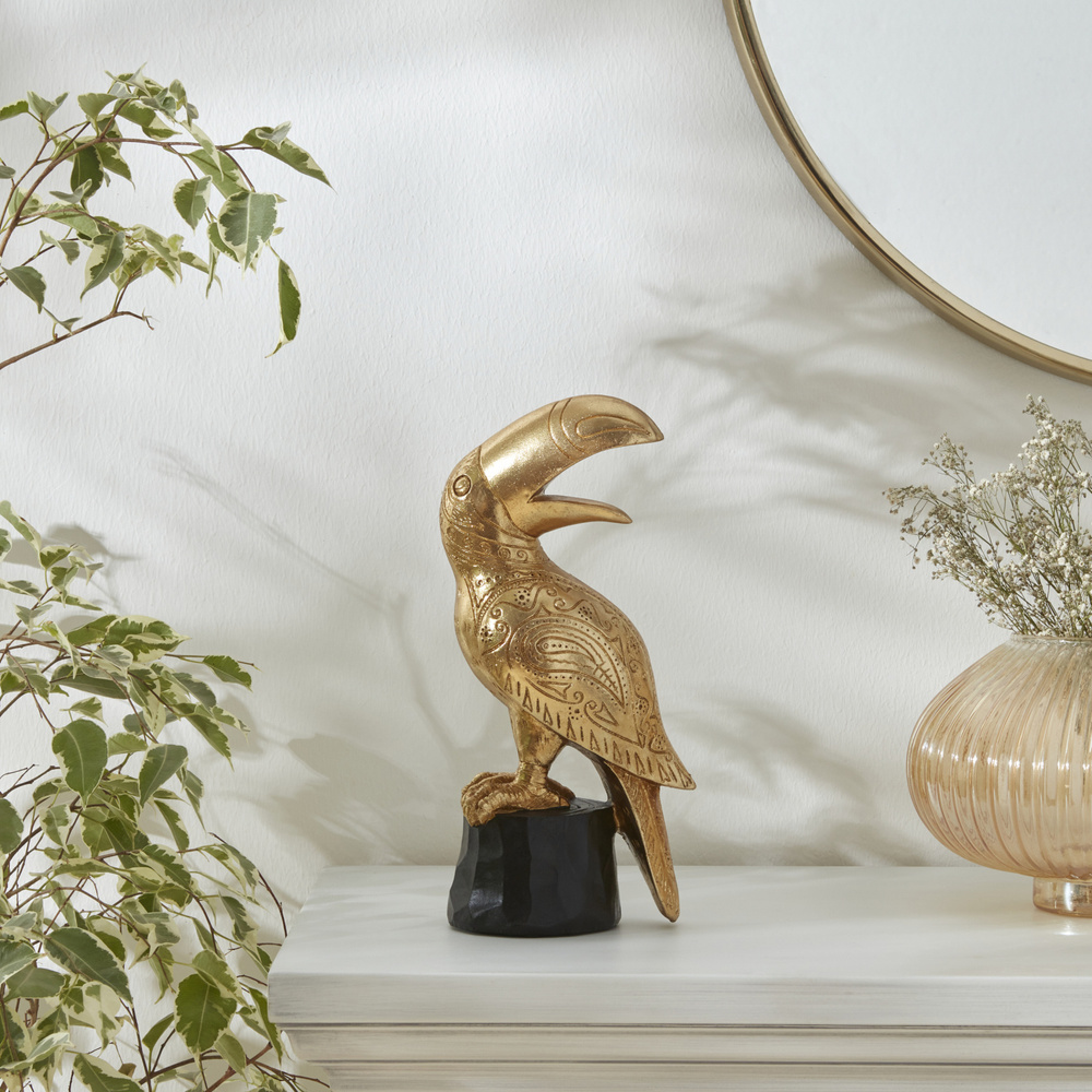 Karaca Home Toucan Biblo 14.5x9.5x30.5 cm Gold görseli 1