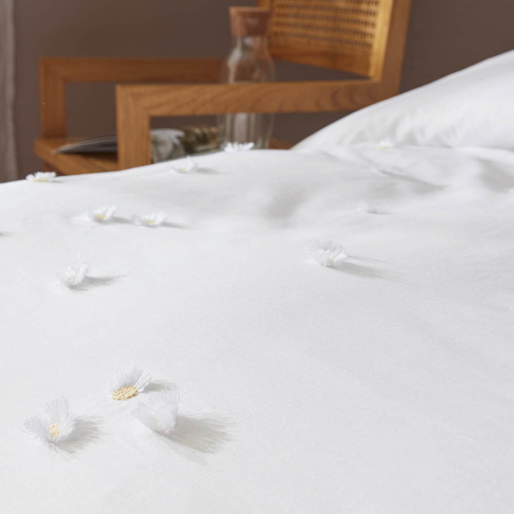 Karaca Home Lily %100 Pamuk Tek Kişilik Nakışlı Nevresim Takımı Beyaz görseli 4