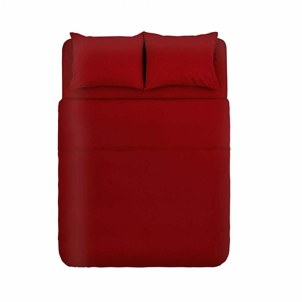 Karaca Home Lucy %100 Pamuk Çift Kişilik Kopanaklı Nevresim Takımı Kırmızı görseli 6