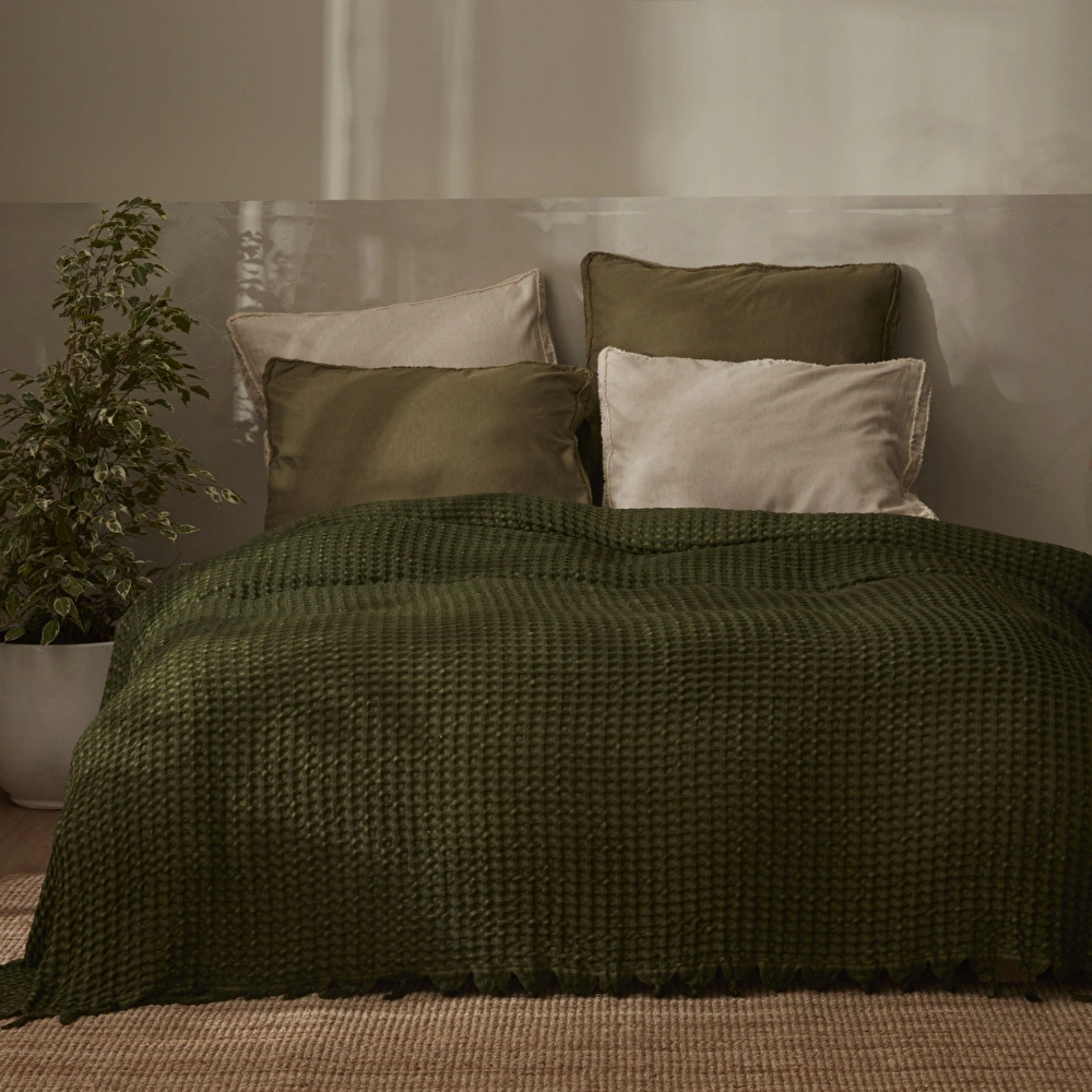 Karaca Home Casey Çift Kişilik Waffle Pike 200x230 cm Yeşil  görseli 1
