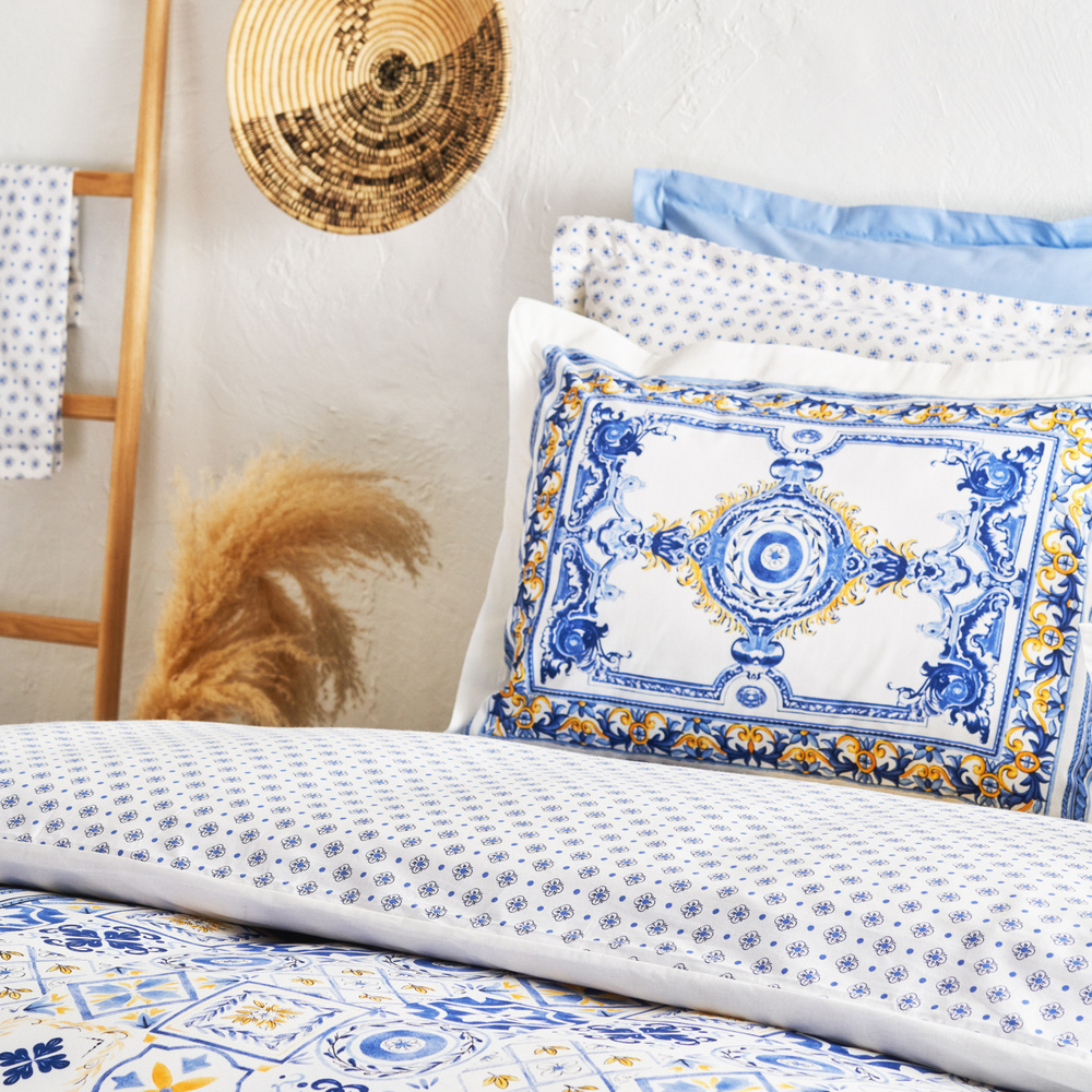 Karaca Home Alfama %100 Pamuk Nevresim Takımı Çift Kişilik Mavi görseli 4
