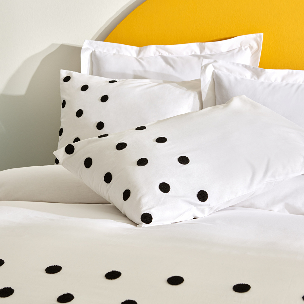 Karaca Home Dots %100 Pamuk Çift Kişilik Nevresim Takımı Beyaz görseli 2