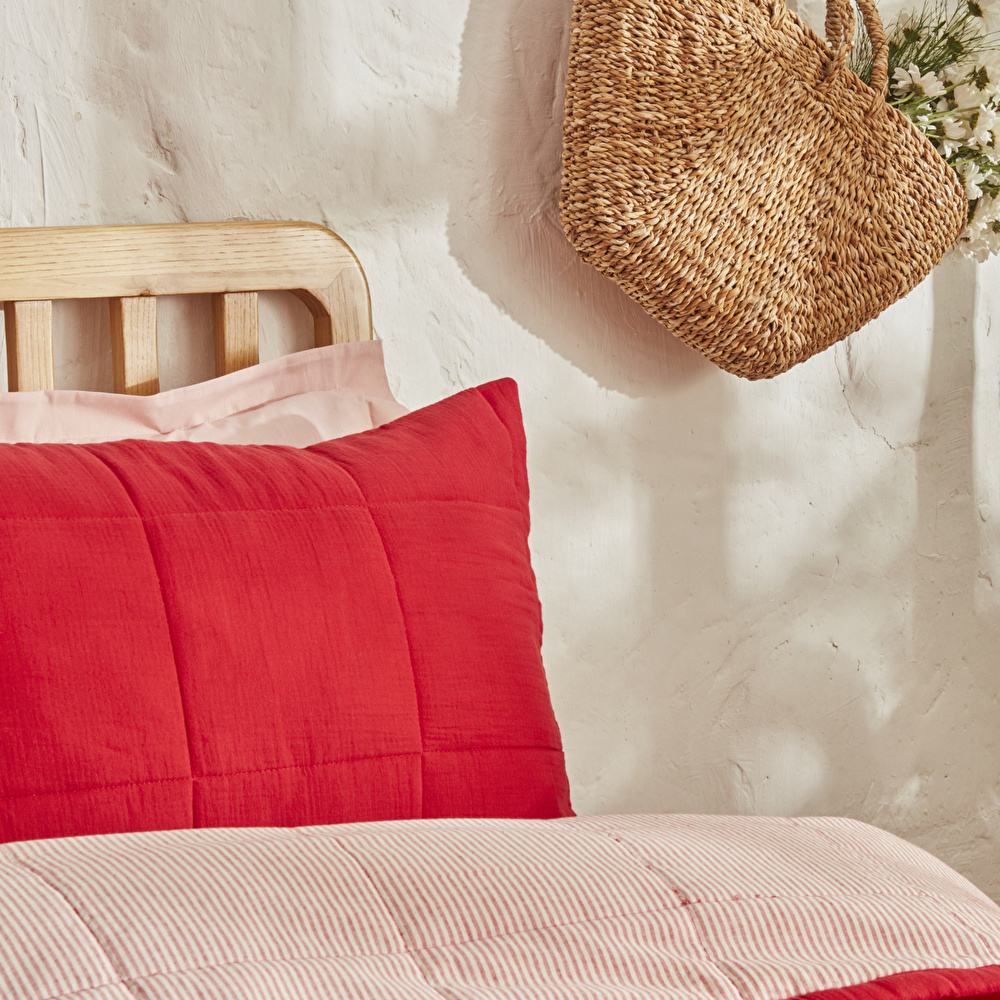 Karaca Home Barny Çift Kişilik Müslin Summer Comfort Kırmızı görseli 5