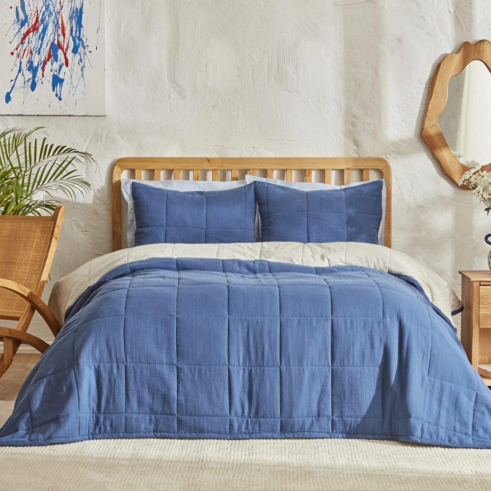 Karaca Home Barny Çift Kişilik Müslin Summer Comfort İndigo görseli 1